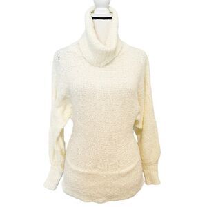 Vintage Skiva Int. Cream Acrylic Long Sleeve Turtle Neck Knit Sweater Size M